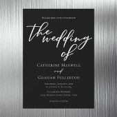 Simple Black White Typography Chic Winter Wedding Magnetische Uitnodiging