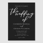 Simple Black White Typography Chic Winter Wedding Magnetische Uitnodiging (Voorkant)