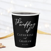 Simple Black White Typography Chic Winter Wedding Papieren Bekers