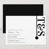 Simple Black White Typography Line Logo Wedding Kaart (Voorkant / Achterkant)