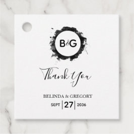 Simple Black White Weddenschap Gift Bedankjes Labels