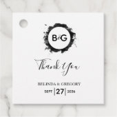 Simple Black White Weddenschap Gift Bedankjes Labels (Voorkant)