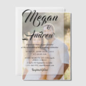 Simple Black & White wedding  Overlay Vellum Invit Uitnodigingen (Offset (Koppel))