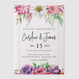 Simple Black & White wedding  Overlay Vellum Invit Uitnodigingen