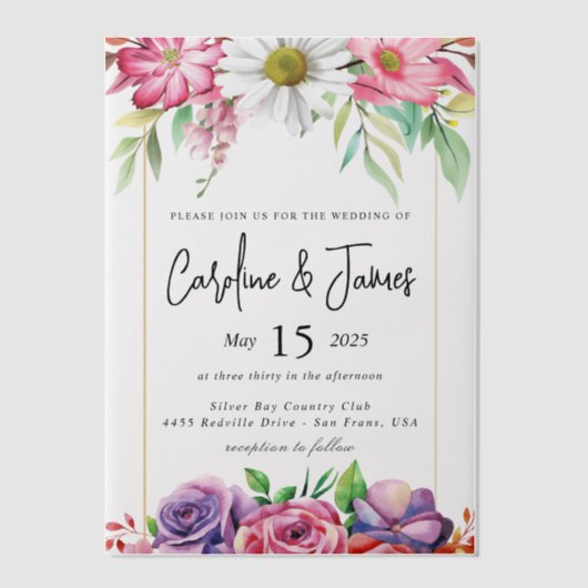 Simple Black & White wedding  Overlay Vellum Invit Uitnodigingen (Voorkant)