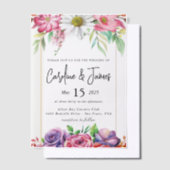 Simple Black & White wedding  Overlay Vellum Invit Uitnodigingen (Offset)