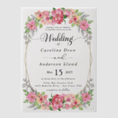 Simple Black & White wedding  Overlay Vellum Uitnodigingen (Voorkant)