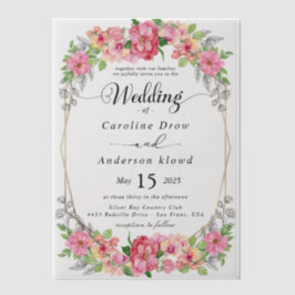 Simple Black & White wedding  Overlay Vellum Uitnodigingen