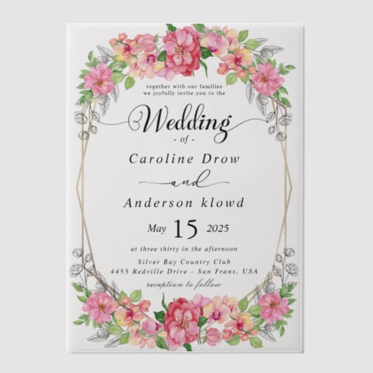 Simple Black & White wedding  Overlay Vellum Uitnodigingen (Voorkant)