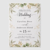 Simple Black & White wedding  Overlay Vellum Uitnodigingen (Voorkant)