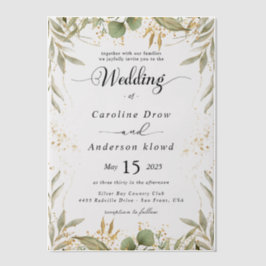 Simple Black & White wedding  Overlay Vellum Uitnodigingen