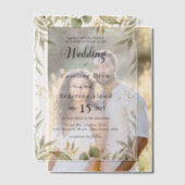 Simple Black & White wedding  Overlay Vellum Uitnodigingen (Offset (Koppel))