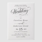 Simple Black & White wedding  Overlay Vellum Uitnodigingen (Voorkant)