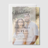 Simple Black & White wedding  Overlay Vellum Uitnodigingen (Offset (Koppel))