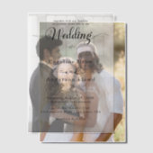 Simple Black & White wedding  Overlay Vellum Uitnodigingen (Offset (Koppel))