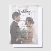 Simple Black & White wedding  Overlay Vellum Uitnodigingen (Offset)