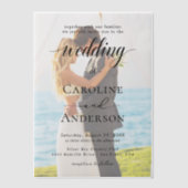 Simple Black & White wedding  Overlay Vellum Uitnodigingen (Voorkant)