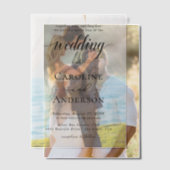 Simple Black & White wedding  Overlay Vellum Uitnodigingen (Offset (Koppel))