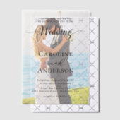 Simple Black & White wedding  Overlay Vellum Uitnodigingen (Offset (Uitnodiging))
