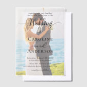 Simple Black & White wedding  Overlay Vellum Uitnodigingen (Offset)
