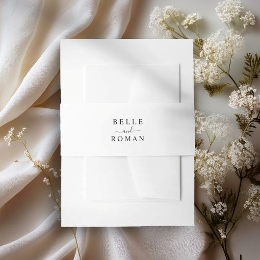 Simple Black & White Wedding Uitnodigingen Wikkel