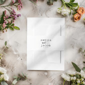 Simple Black & White Wedding Uitnodigingen Wikkel