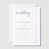 Simple Black & White wedding Vellum Overlay Uitnodigingen (Offset)