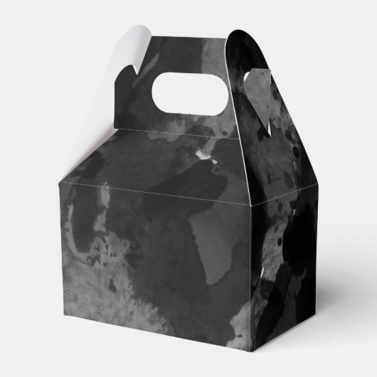 Simple Black White Wedding Waterverf Bedankdoosjes (Achterkant)