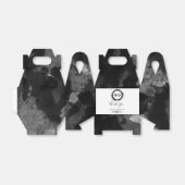 Simple Black White Wedding Waterverf Bedankdoosjes (Uitgevouwen)