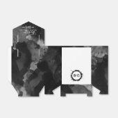 Simple Black White Wedding Waterverf Bedankdoosjes (Uitgevouwen)