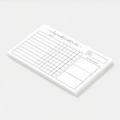 Simple Black White Weekly Habit Tracker Post-it® Notes (Schuin)