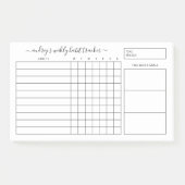 Simple Black White Weekly Habit Tracker Post-it® Notes (Voorkant)