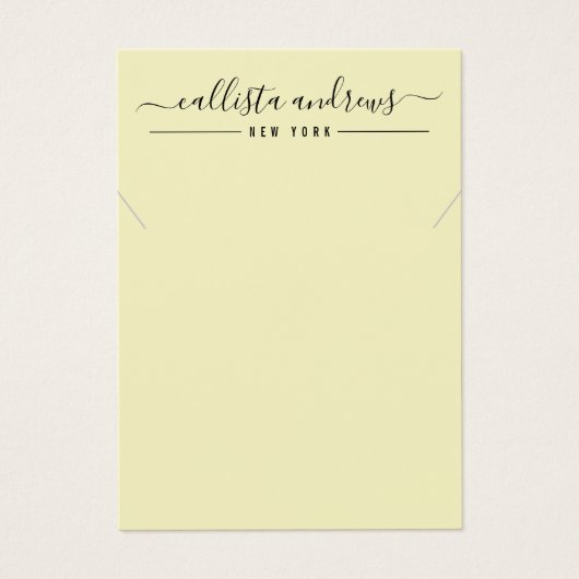 Simple Black Yellow Script Ketting Display Kaart (Voorkant)