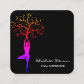 Simple Black Yoga Instructor Visitekaartje (Voorkant)