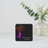 Simple Black Yoga Instructor Visitekaartje (Staand voorkant)