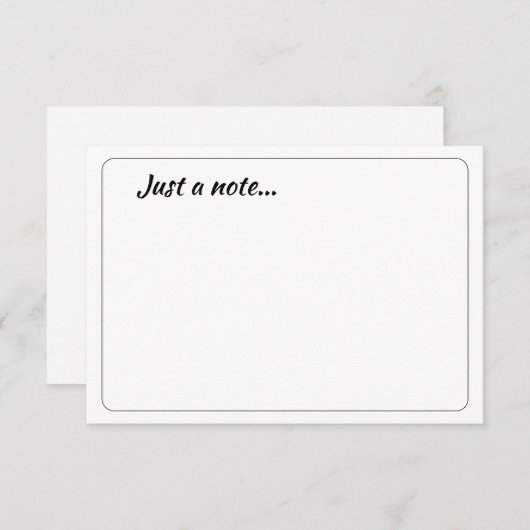 Simple Blank Just a Note Notitiekaartje (Voorkant / Achterkant)