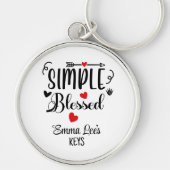 Simple Blessed Christian Saying Custom Sleutelhanger (Voorkant)
