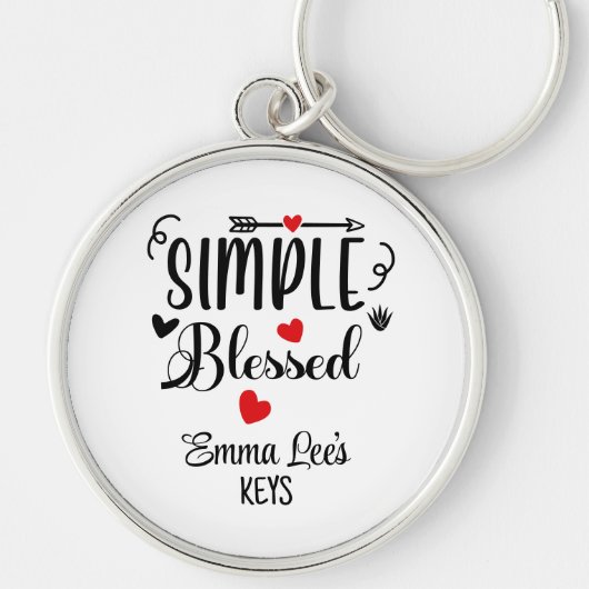 Simple Blessed Christian Saying Custom Sleutelhanger (Voorkant)