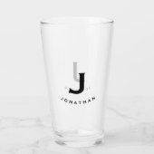 Simple Block Monogram Initiaal & Name Glas (Achterkant)