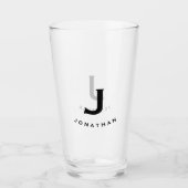 Simple Block Monogram Initiaal & Name Glas (Voorkant)