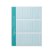 Simple Blocks Teal 8.5x11 Three Column Checklist Notitieblok (Linkerzijde)