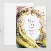 Simple Bloom Wildflower Wedding Save The Date (Voorkant / Achterkant)