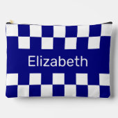 Simple Blue and White Checkerboard Pattern Name Etui (Voorkant)