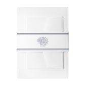 Simple Blue and White Shell Zee Wedding Uitnodigingen Wikkel (Voorkant Voorbeeld)