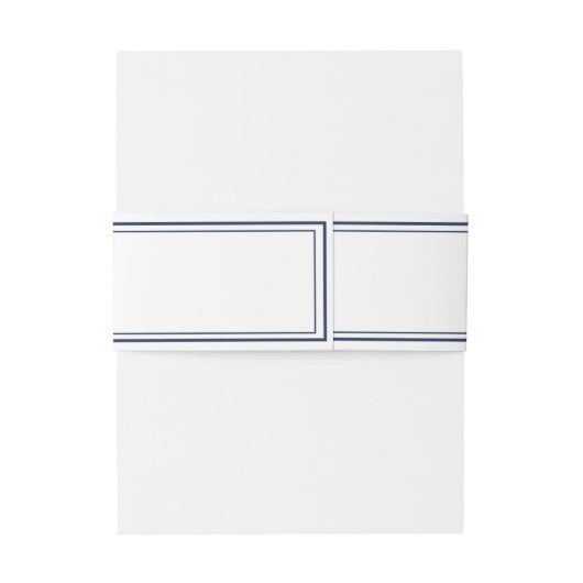 Simple Blue and White Shell Zee Wedding Uitnodigingen Wikkel (Achterkant Voorbeeld)