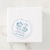 Simple Blue Baby Is Brewing Thank You Bedankjes Labels (In situ)