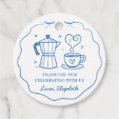 Simple Blue Baby Is Brewing Thank You Bedankjes Labels (Voorkant)