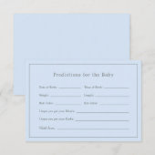 Simple Blue Baby shower Boy Baby Predictions Kaart (Voorkant / Achterkant)