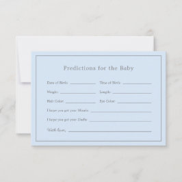 Simple Blue Baby shower Boy Baby Predictions Kaart