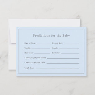 Simple Blue Baby shower Boy Baby Predictions Kaart